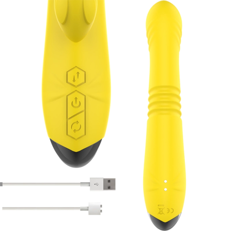 INTENSE TOKY Up & Down Vibrator with Dual Action Yellow 24cm