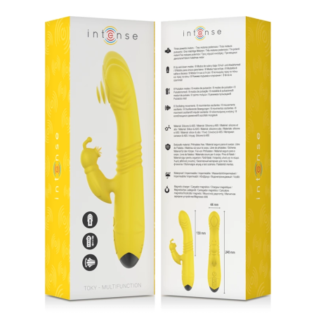 INTENSE TOKY Up & Down Vibrator with Dual Action Yellow 24cm
