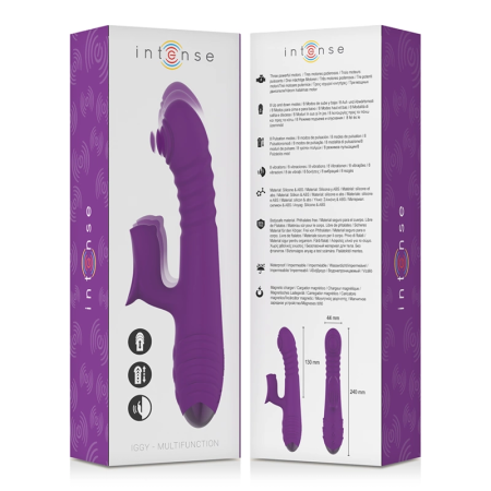 INTENSE IGGY Multifunction Rechargeable Up & Down Vibrator Purple 24cm