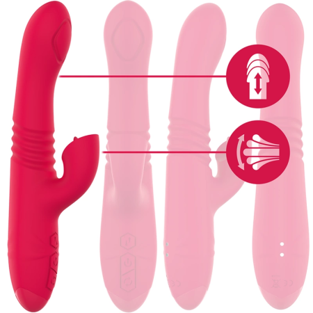 INTENSE DUA Rechargeable Up & Down Vibrator Red Multi-Function 24cm