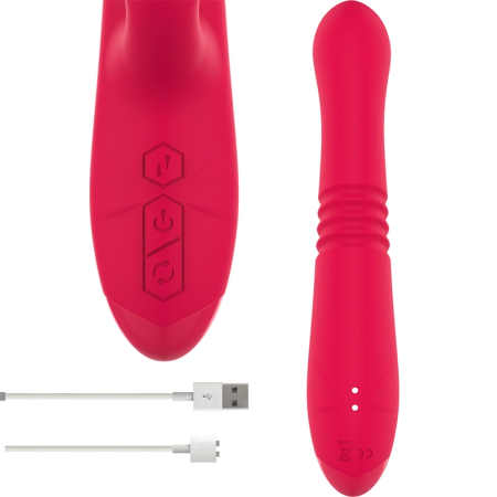 INTENSE DUA Rechargeable Up & Down Vibrator Red Multi-Function 24cm