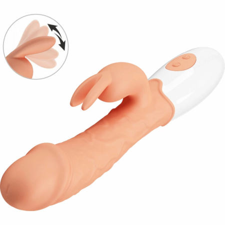 PRETTY LOVE Easter Bunny Dual Motor Flexible Intimate Device, Flesh 21cm