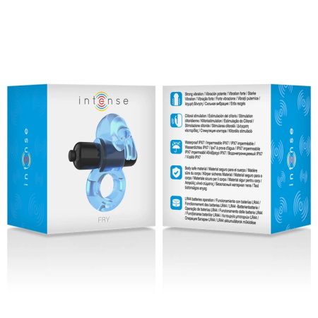 Intense Fry Blue Vibrating Silicone Ring - Waterproof, Flexible, Bodysafe