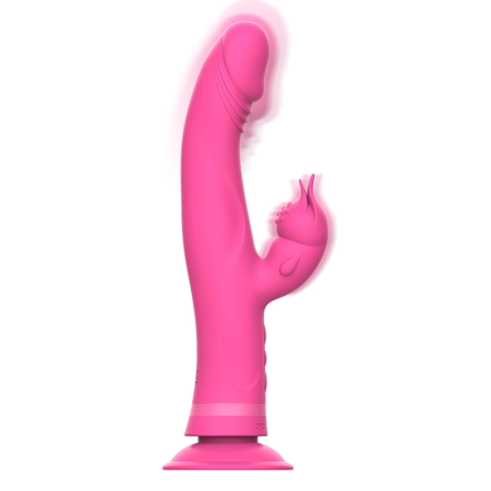 Intense Julio Dual Motor Pink Silicone Rabbit Massager 24cm Waterproof