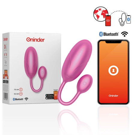 ONINDER Tokyo Pink Vibrating Egg 7.5x3.2cm App-Controlled Waterproof