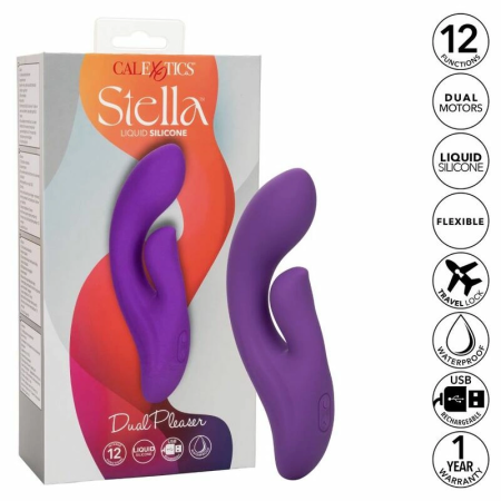 CalExotics Stella Dual Pleaser Violet Liquid Silicone Dual-Motor Massager