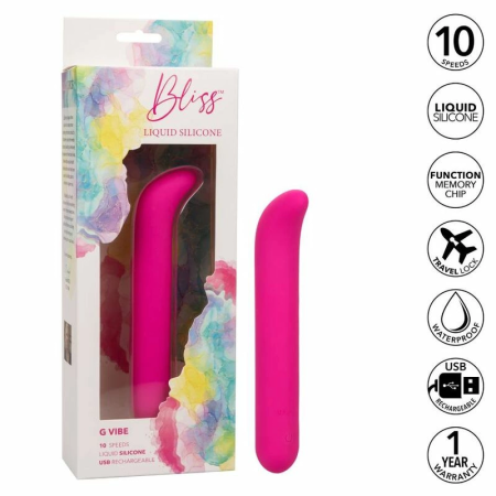 CalExotics Bliss G Vibe Pink - Liquid Silicone, Curved, 10 Speeds
