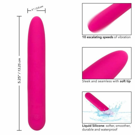 CalExotics Bliss Vibe Pink - Liquid Silicone, 10-Speed, USB Rechargeable