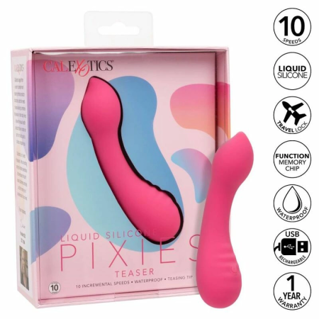 CalExotics Pixies Teaser Pink - Flexible Dual-Sided Silicone Massager
