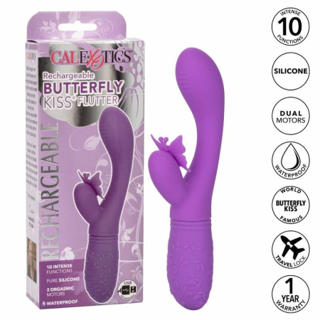CalExotics Butterfly Kiss Flutter Violet - Dual Motor Rechargeable Massager