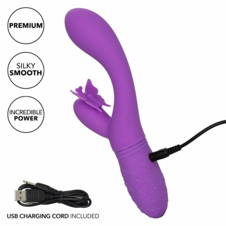 CalExotics Butterfly Kiss Flutter Violet - Dual Motor Rechargeable Massager