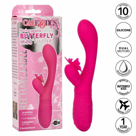 CalExotics Butterfly Kiss Flutter Pink Rechargeable Intimate Massager