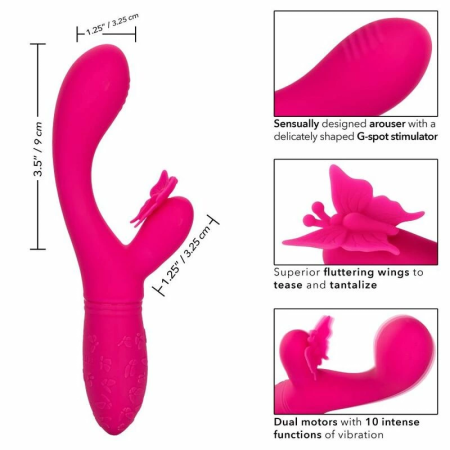 CalExotics Butterfly Kiss Flutter Pink Rechargeable Intimate Massager