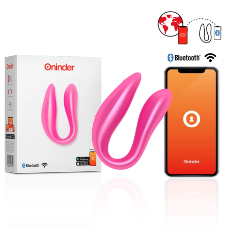 ONINDER Lisboa Pink Dual Stimulation Device with App Control, Waterproof