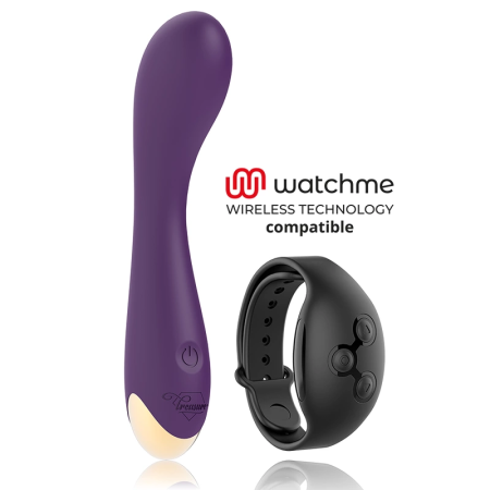 Treasure Hansel Curved Silicone Vibrator - WatchMe Compatible, 17.5cm, Purple