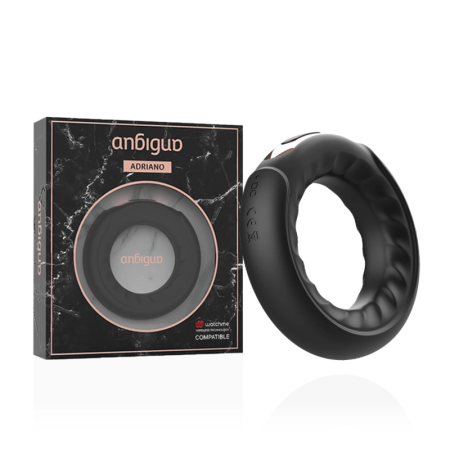 Anbiguo Adriano Vibrating Ring with Watchme Wireless Compatibility, Black