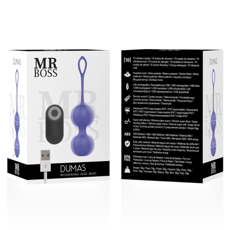 MR BOSS DUMAS Intimate Kegel Trainer with Vibration & Remote, 9.5 cm, Black