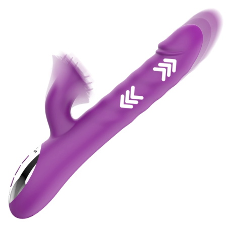 Fun Function Zenda Thruster & Rotation Dual-Action Silicone Device 24.5cm Purple