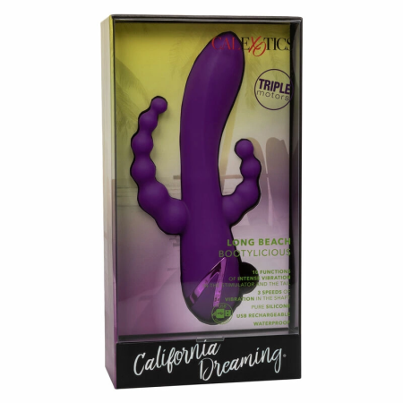 CalExotics Long Beach Bootylicious Purple Triple Action Massager Silicone