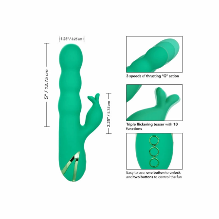 CalExotics Sonoma Satisfier Green Multi-Function Intimate Device Silicone