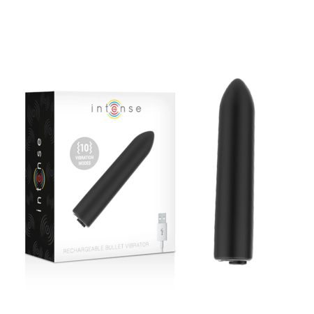 INTENSE Vibrating Bullet 10 Modes USB Rechargeable Compact 8.5cm