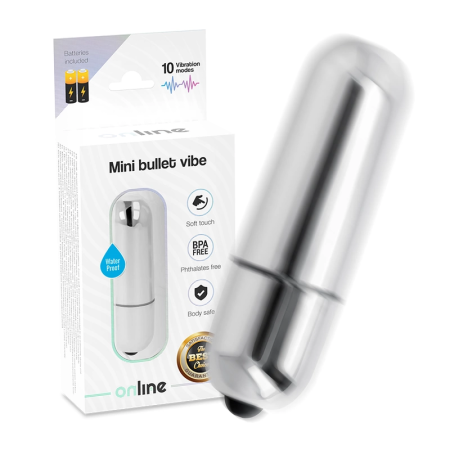 ONLINE Mini Bullet Vibe Silver - Compact Multi-Mode Vibrating Device