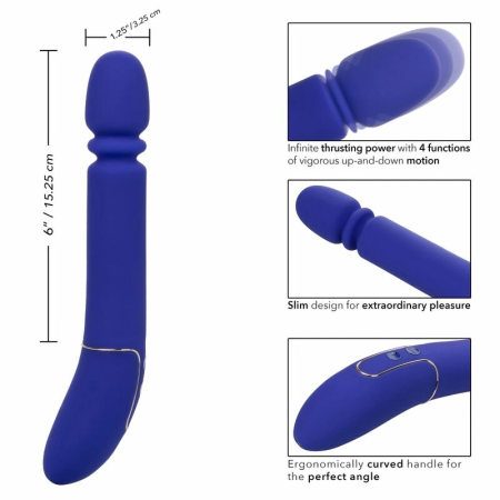 CalExotics Shameless Slim Thumper Blue - High-Performance Intimate Massager