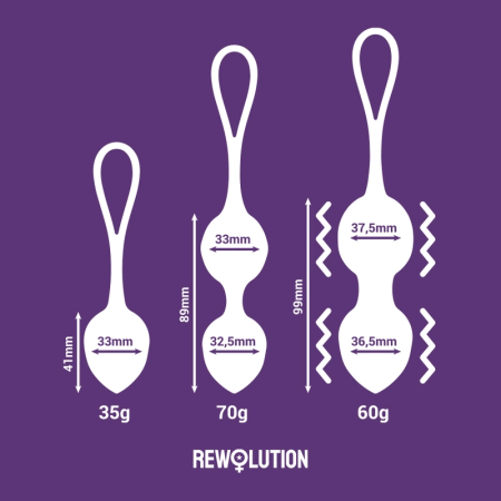 Rewolution REWOBEADS Set - Vibrating Pelvic Floor Trainer, Remote, Silicone