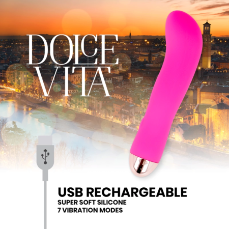 Dolce Vita Pink Two Rechargeable 7-Mode Silicone Intimate Device