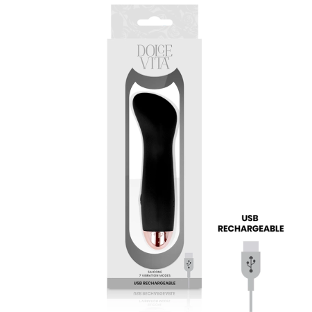 Dolce Vita One Black Intimate Device 7-Speed Rechargeable Silicone 12.5cm