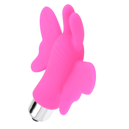 OHMAMA Butterfly Finger Vibrating Device, ABS Silicone, 10x7.3cm, Pink