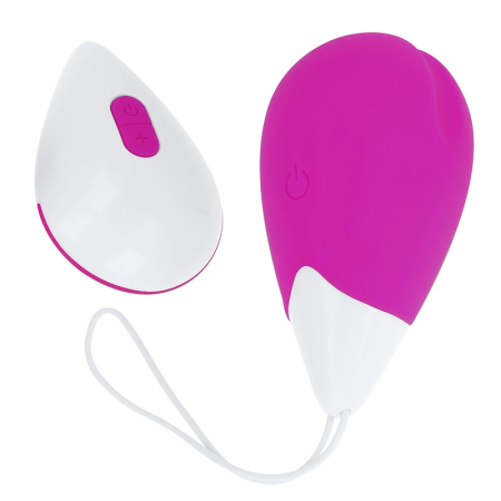 OHMAMA Textured Vibrating Egg 10 Modes Purple-White Compact Design