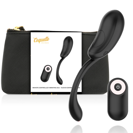 Coquette Chic Desire Black/Gold Wireless Vibrating Egg, USB Rechargeable