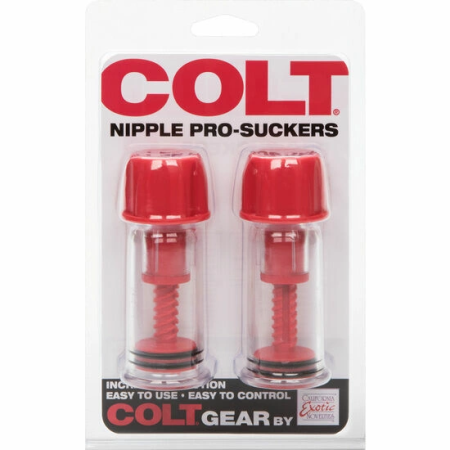 CalExotics COLT Nipple Suction Cups with Stimulating Wave System Red