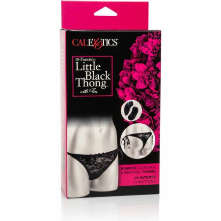 CalExotics 10-Function Intimate Lace Thong with Removable Bullet - Black