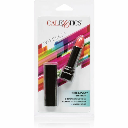 CalExotics Hide & Play Lipstick Intimate Vibration Device Red 8 Modes
