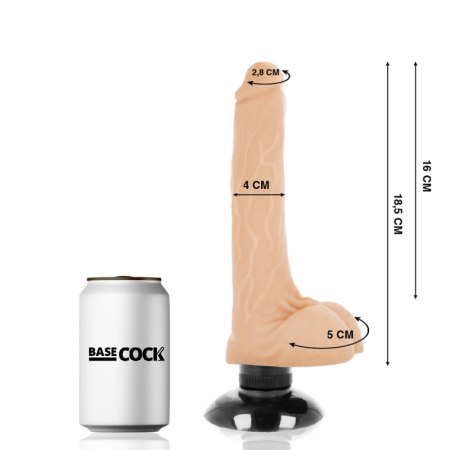 BASECOCK Vibrating Intimate Machine 2-in-1 Flexible Flesh 18.5x4cm