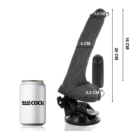 BASECOCK Vibrating Model Black 20 cm Remote Flexible Suction Base