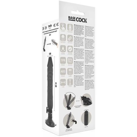 BASECOCK Remote-Controlled Vibrating Model Black 20 cm x 4 cm TPE