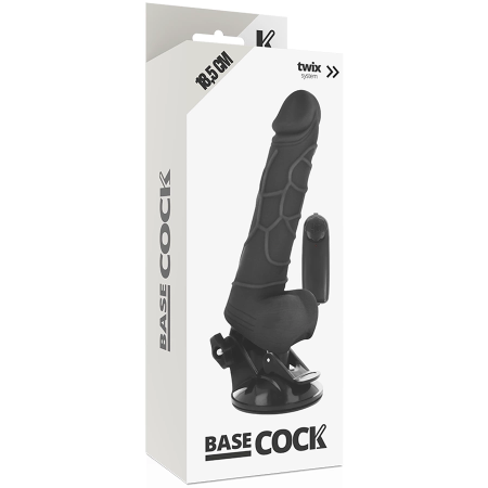 BASECOCK Black Vibrating Flexible Model 18.5cm Remote Control TPE