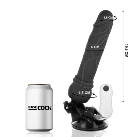 BASECOCK Remote-Controlled Vibrating Model Black 19.5 cm x 4 cm TPE
