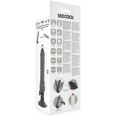 BASECOCK Remote-Controlled Vibrating Model Black 19.5 cm x 4 cm TPE