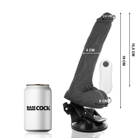 BASECOCK Remote Vibrating Model Black 19cm Flexible with Suction Cup