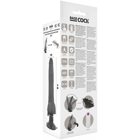 BASECOCK Remote Vibrating Model Black 19cm Flexible with Suction Cup