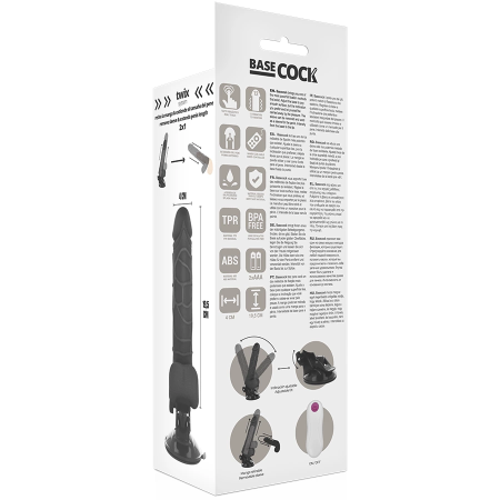 BASECOCK Remote Control Flexible Vibrating Model Black 19.5 cm TPE