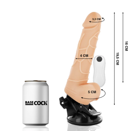 BASECOCK Vibrating Intimate Device Remote-Controlled Natural 19.5cm TPE