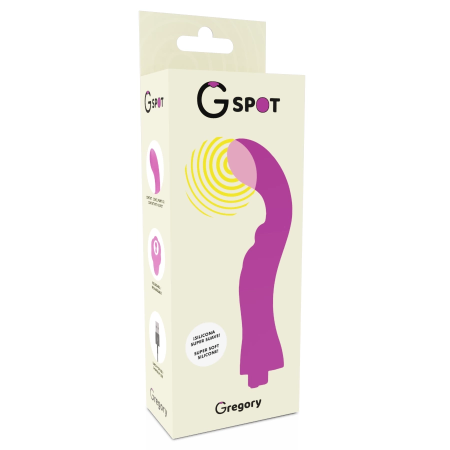 G-SPOT Gregory Violet Rechargeable Curved Massager 200mm Medical Silicone
