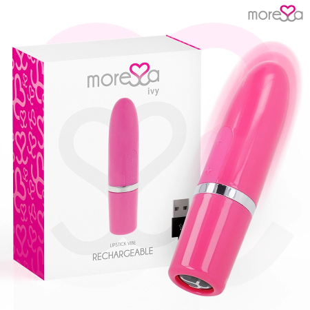 Moressa Ivy Travel Intimate Vibrator, Pink, Rechargeable Silicone, 9 Modes
