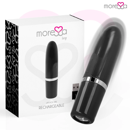 Moressa Ivy Compact Rechargeable Silicone Vibrator Black 90x22mm