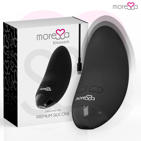 Moressa Blossom Black Mini Massager - 6 Modes, Medical Silicone, Waterproof